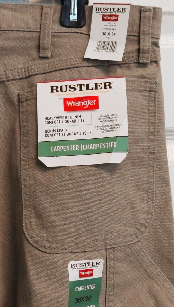 NEW WRANGLER RUSTLER Relaxed Carpenter Hard Work Men's Khaki Beige