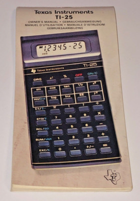 Original Texas Instruments TI-25 ''Gebrauchsanweisung'', Mehrsprachig, Top Zustand