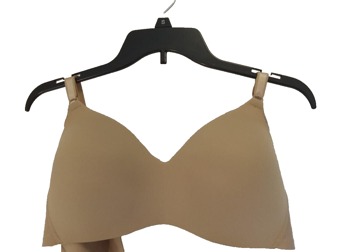 Warners Bra Womens Size 40C Beige Wireless Adjustable Straps Soft Padded Comfy