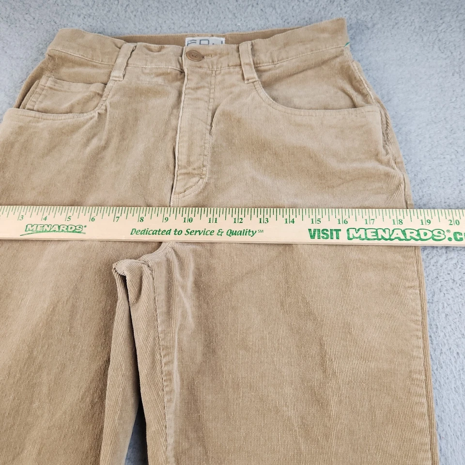 Французские вельветовые брюки женские 8 28x31 желтовато-коричневые эластичные джинсы FDJ - Изображение 4 из 4