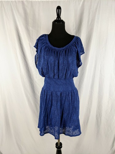Anthropologie Leifnotes Sz S Women's Blue Lace Flu