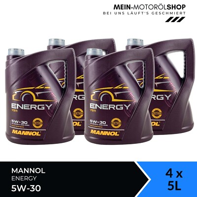 Mannol Energy 5W-30 VW Mercedes BMW Longlife 4x5 Liter = 20 Liter