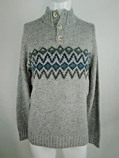 Smartwool Men Heavy Henley Sweater Light Gray Heather Medium 02646-545