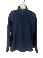 Wrangler Mens XL Blue Sweatshirt 1/4 Zip Long Sleeve Collar EUC 