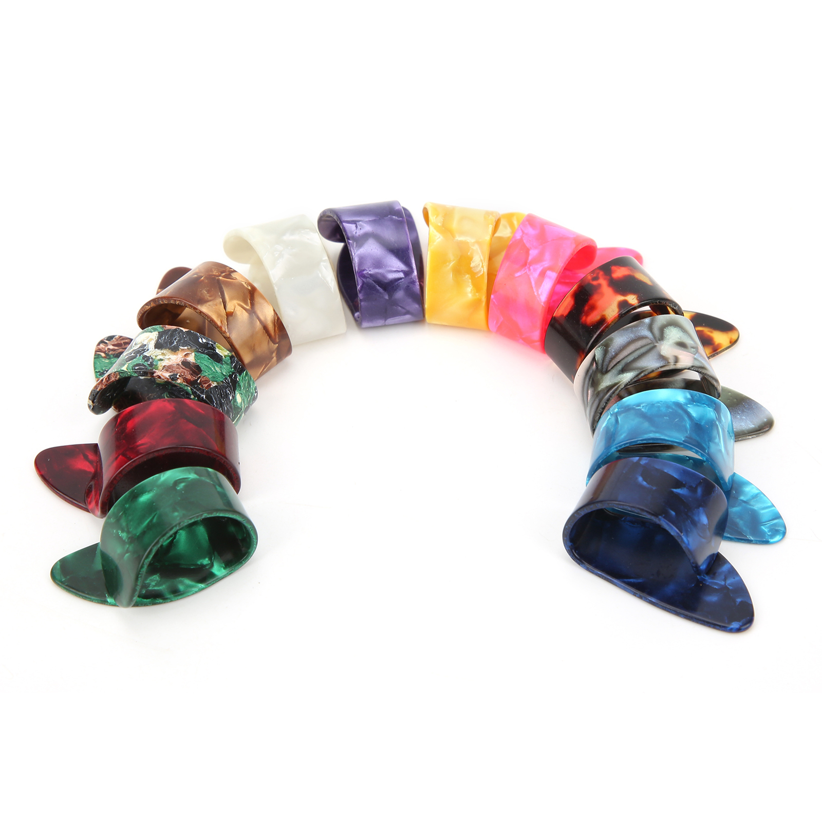 12Pcs Guitar Thumb Pick Celluloid Finger Picks Instrument Playing Accessories