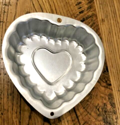 Vintage Wilton Mini Singles Kuchenform Blech HERZ Form Form Tablett Valentinstag Backen