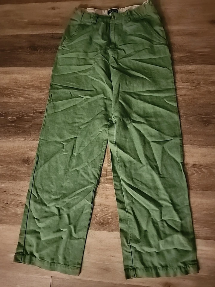 Vintage BOYS CHILDRENS PLACE GREEN COTTON/LINEN PANTS SIZE 14 - Image 2 of 4