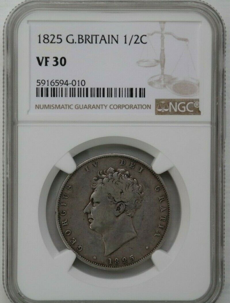 El Paso Mall 1825 Great Britain 1 2 Crown IV mart George 30 VF Graded NGC