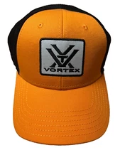NWOT Vortex Optics Snap Back Truckers Hat, Orange And Black OSFM