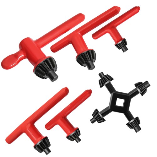 5Pcs Drill Press Chuck Key and Universal 4 Way Chuck Key 3/4