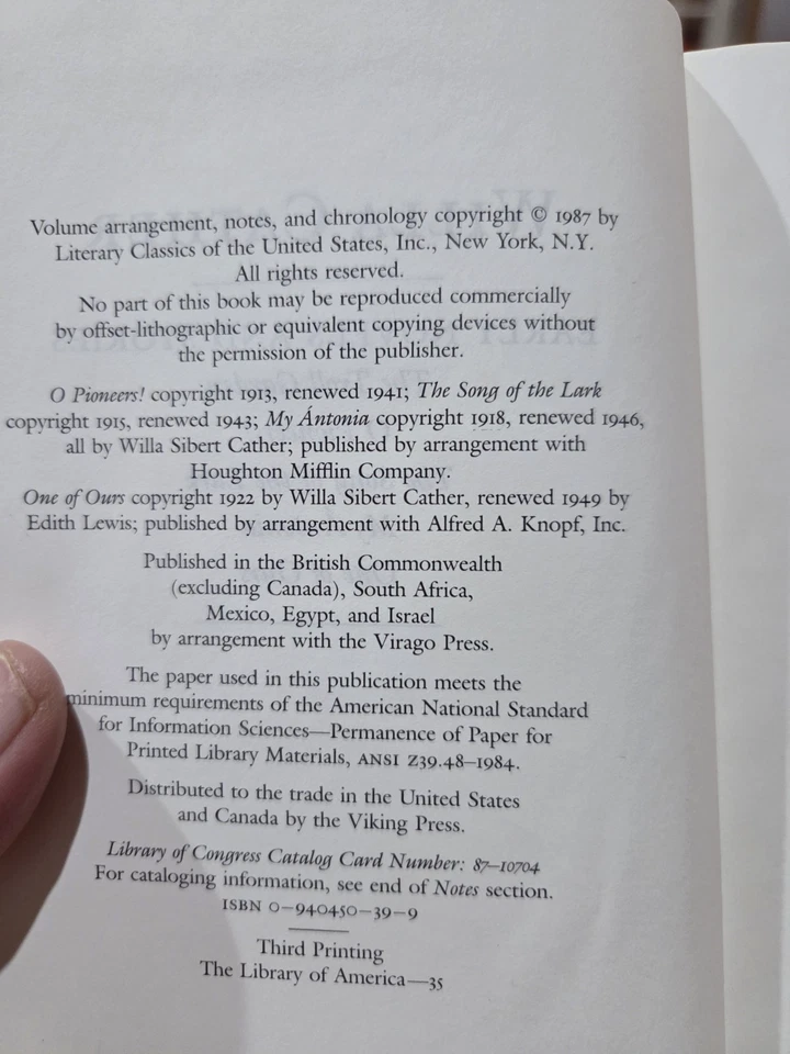 Early Novels & Stories /Later Novels Set, Willa Cather VG Dust Jack.1987, 1990 Foto 3 de 4