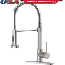 Brushed Nickel Kitchen Faucet Pull Down Sprayer 360 Degree Easy Install New