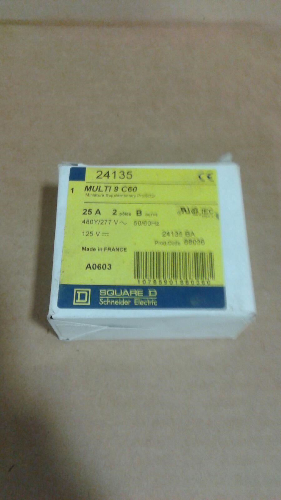Square D 24135 Circuit Breaker Multi 9 C60 25A 2-Pole-New In Box img