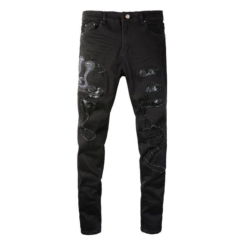 Straight Leg Casual Pants With Holes Punk Hip-hop