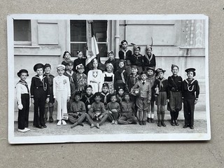 T) Foto militare cartolina 14x9cm GIL Balilla scuola Principe di Piemonte