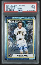 2025 Topps Update Nick Kurtz Autograph /199 Silver Pack 1990 #U90C-93 PSA 9