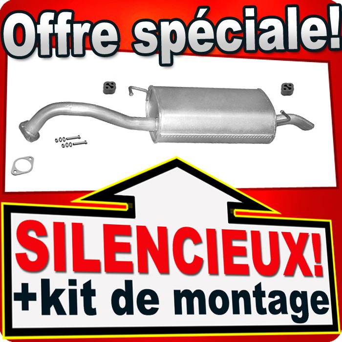 Silencieux arrière anticorrosion pour Kia Rio 1.3 75CH et 1.5 98CH 1999-2002