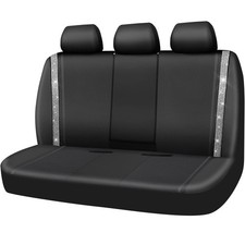 CAR PASS Bling RhinestoneLeather Back Seat Cover, Waterproof Bench Rear Seat ...