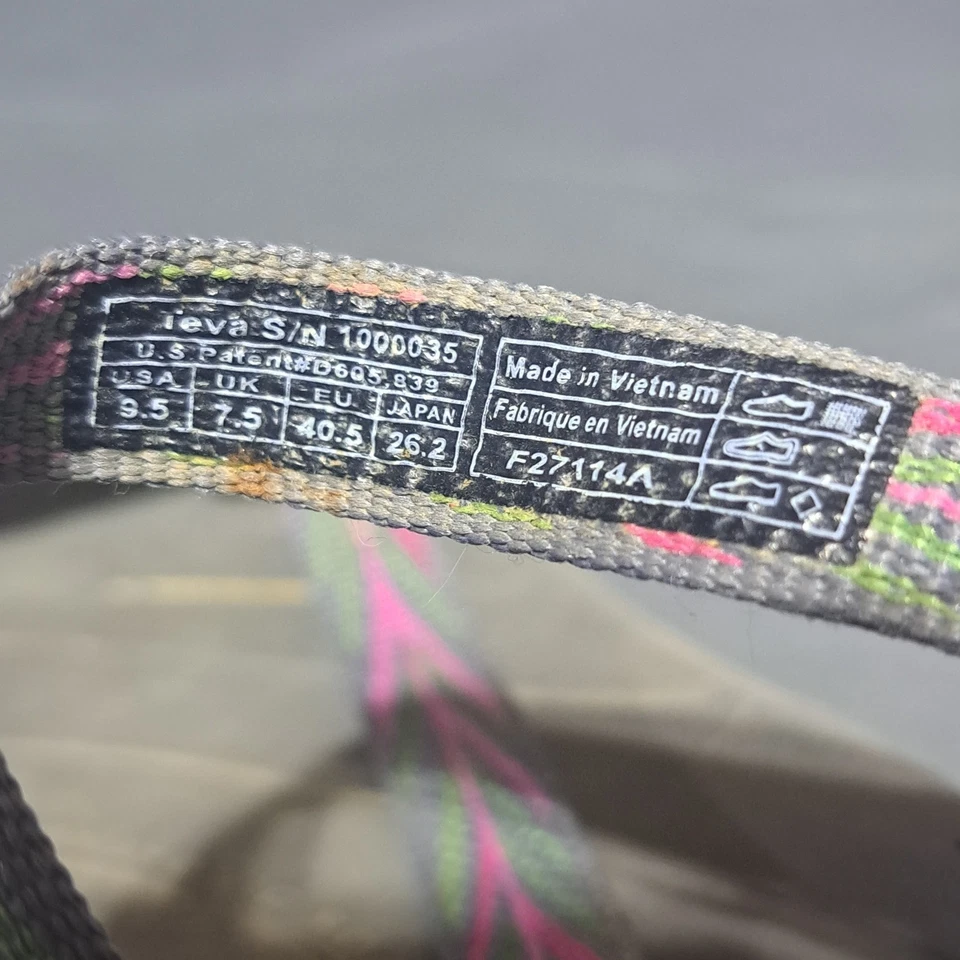 Sandalia Teva para mujer talla 9,5 cirra negra rosa correas deportiva senderismo aire libre Foto 3 de 4