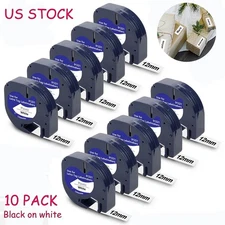 10PK Dymo LetraTag Refills White Plastic 91331 for LetraTag Label Maker LT-100H