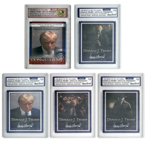 5 Pack Donald Trump Collector's Trading Card - Gem Mint 10 Rated - Iconic 2025