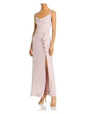 AQUA Womens Gown Full-Length Dress Purple Spaghetti Strap Evening Juniors S