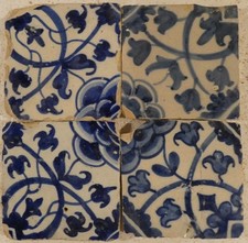 antike Fliesen Portugal 17 Jh., Azulejo, Tile, Tegel, Carreaux Ancien