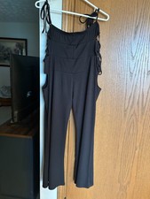 SHEIN WOMENS BLACK ROMPER ONE PIECE JUMPSUIT Open side SIZE Large- NWOT