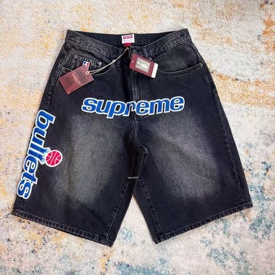 SUPREME SS26 MITCHELL & NESS WASHINGTON BULLETS DENIM SHORT 32 34 36