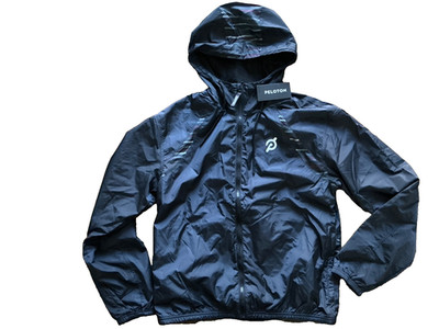 PELOTON Wind/Rain Resistant HOODED Lined Windbreaker JACKET Mens MEDIUM NEW