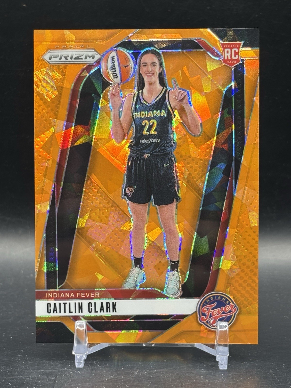 CAITLIN CLARK - 2024-25 Panini Prizm WNBA Orange Ice Variation #145 RC Fever 1