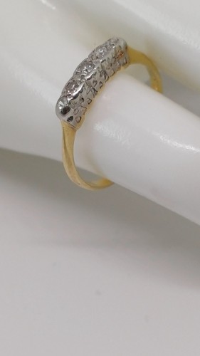 Art Deco 18ct Gold 5 Stone Diamond Ring Hallmarked C1936 - Picture 19 of 24