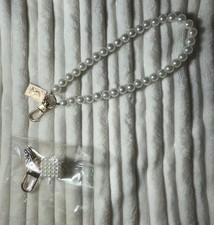 2 pc set-Cell Phone Faux Pearl Bracelet Holder  Charm set Cute NEW 