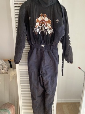Skioverall Damen Anthrazit bunt Indianer Appliziert Bogner 40