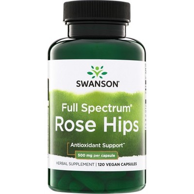 Swanson Rose Hips Capsules, 500 mg, 120 Count