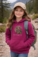 Carhartt Magenta Pullover Hoodie Girls Fleece Small 8 Cute