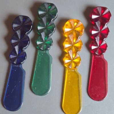 Tupperware Cocktail Spreader Sheerly Elegant Jewel 4997A-4 Multicolor Set 4
