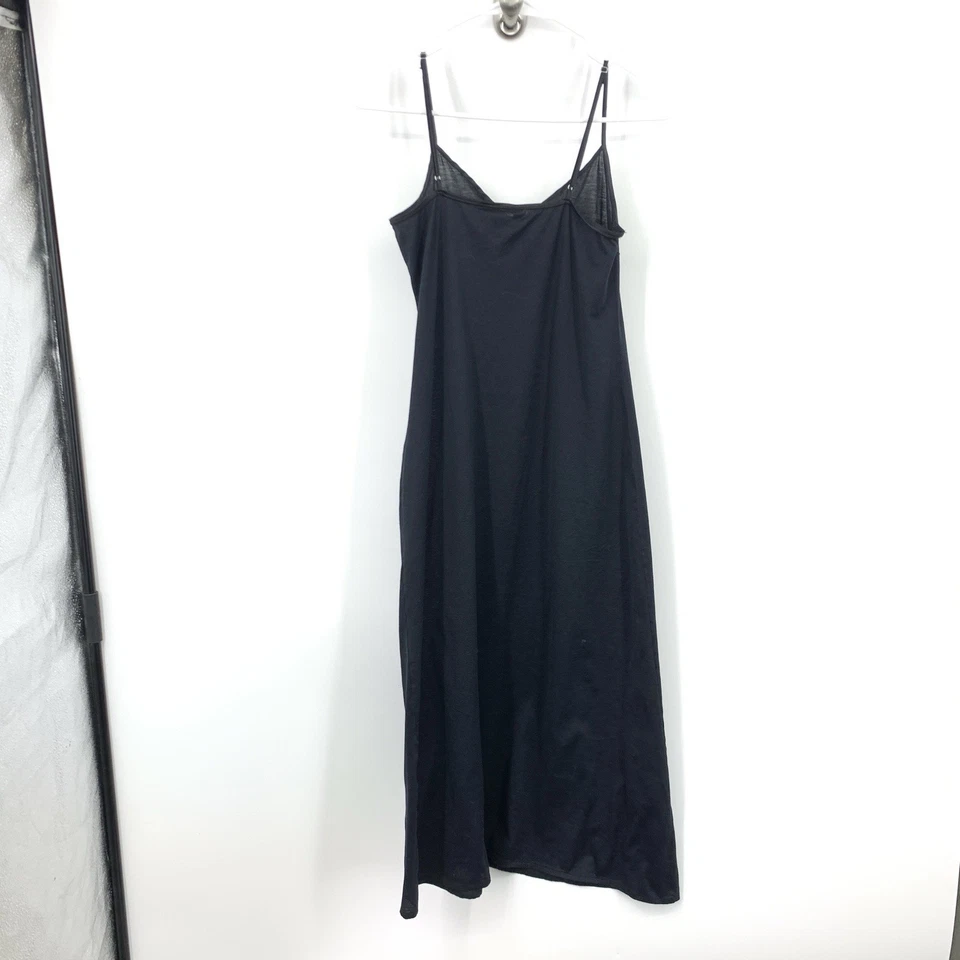 Hanro Mujeres Talla XS Camisón Negro Sin Mangas Cami Largo Midi Vestido Sin Mangas Algodón Dormir Foto 4 de 4