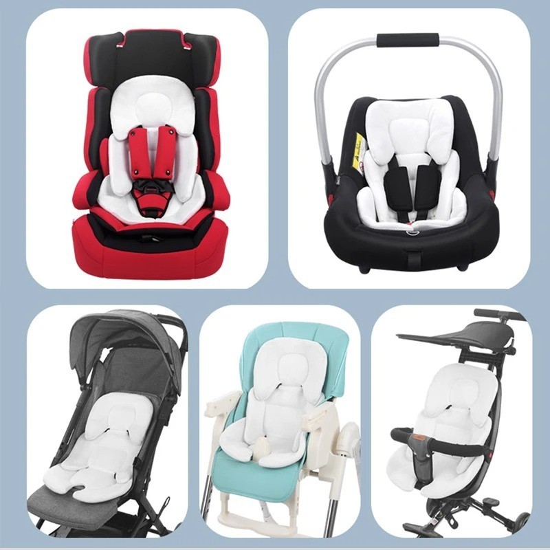 Cuscino Passeggino Inserto Seggiolino Auto Traspirante per Neonato Neonato Nero foto 6