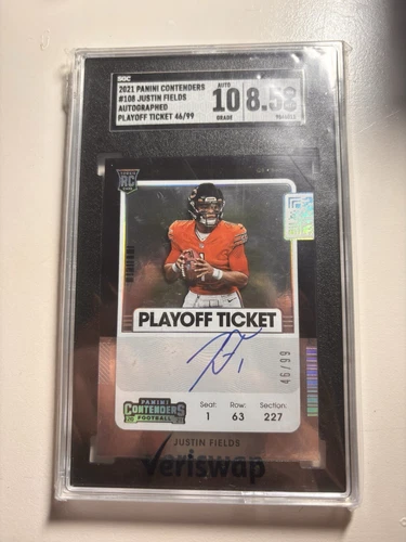 2021 Justin Fields Panini Contenders Playoff Rookie Auto /99 SGC 8.5 10 #108