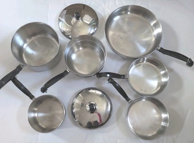 Vintage Farberware Aluminum Clad Stainless Steel 8 Piece Set - Pots & Pans USA