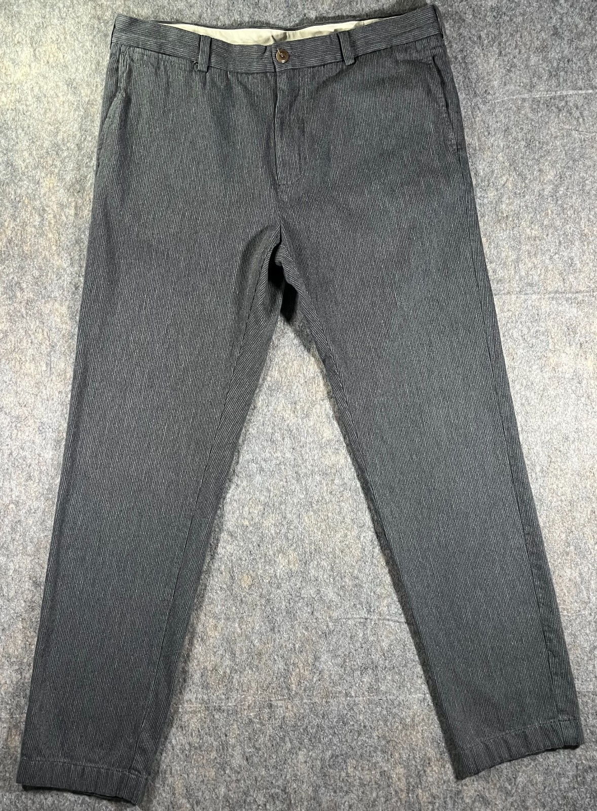 Pantalón chino Brooks Brothers rojo polar para hombre micro rayas 36x32 gris algodón