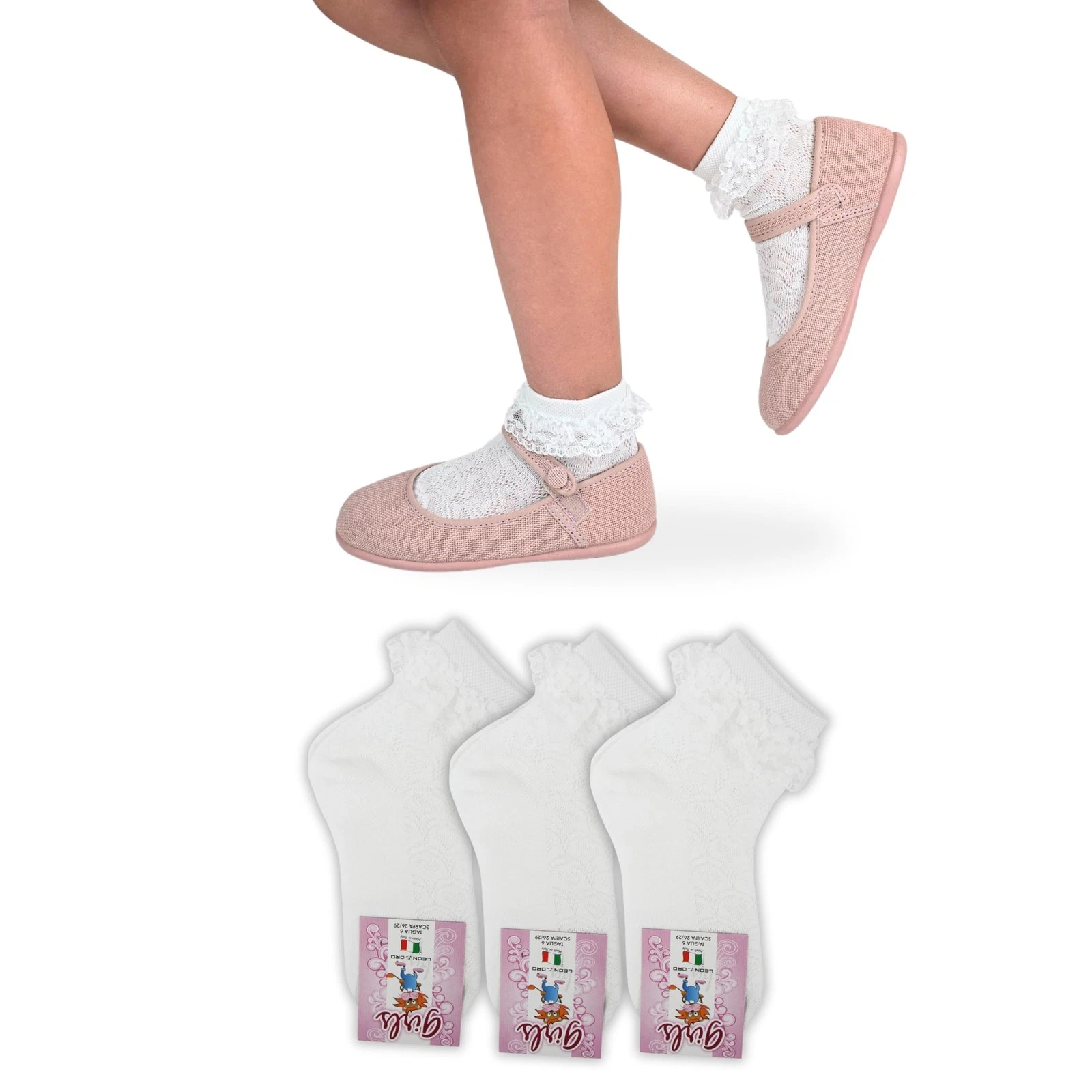 Socks for Girls, Lightweight Cotton, Summer, 3 Pairs, Elegant Socks for Me...