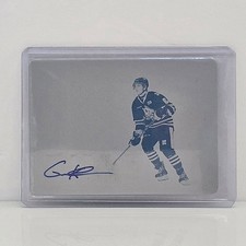 2014-15 ITG Leaf Metal Hockey Printing Plate Cyan 1/1 Graham Knott #ETA-GK1 Auto