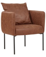 Sessel Aus Kunstleder Braun Mit Schwarzen Metallbeinen Malmos