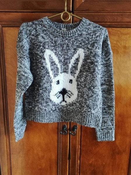 Women Spot On Sweater Grey Acrylic 34 / XS / 42