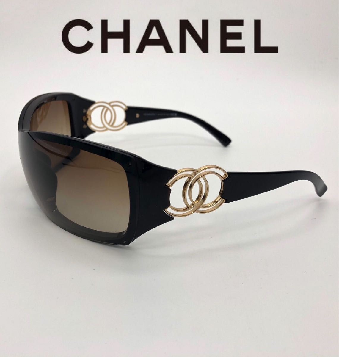 CHANEL W Coco Mark 6020 Sporty Sunglasses in Brown & Gold