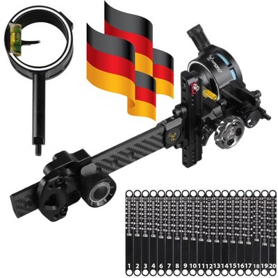 Bogenschießen 1Pin Bogenvisier 0.019'' Fiber Einstellbar Compoundbogen VisierJagd