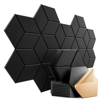 12 Pack Self-Adhesive Acoustic Panels 12'' X 10'' X 0.4'' - Sound Proof Foam Pan...