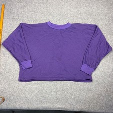 Vintage Wild Wear Inc Purple Cropped Sweatshirt XL Made in USA Boxy Fleece